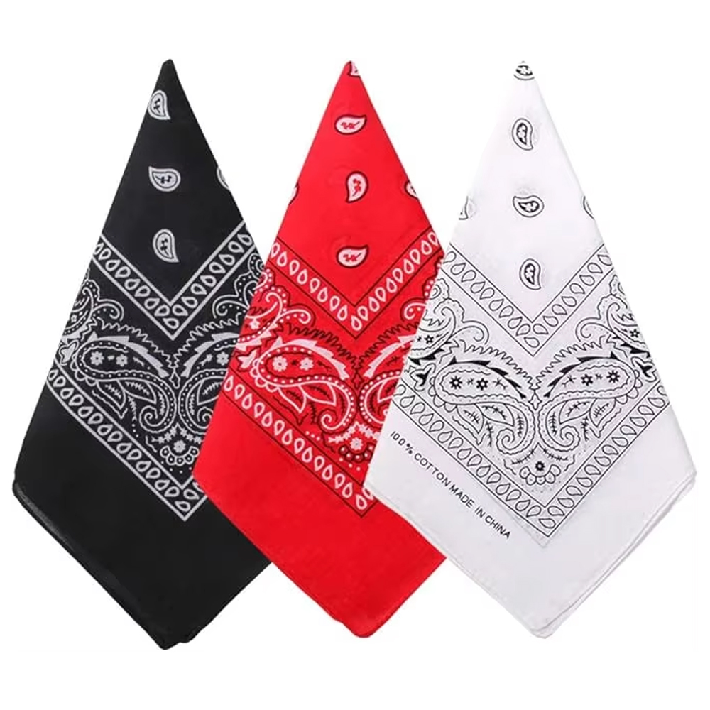 Bandana Blank White - Foulard bandana grand format, motif hip-hop,