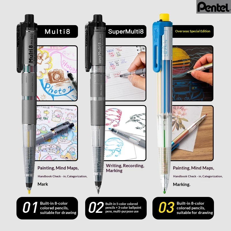 Pentel Pen Energel - Crayon mécanique Pentel Art Multi 8
